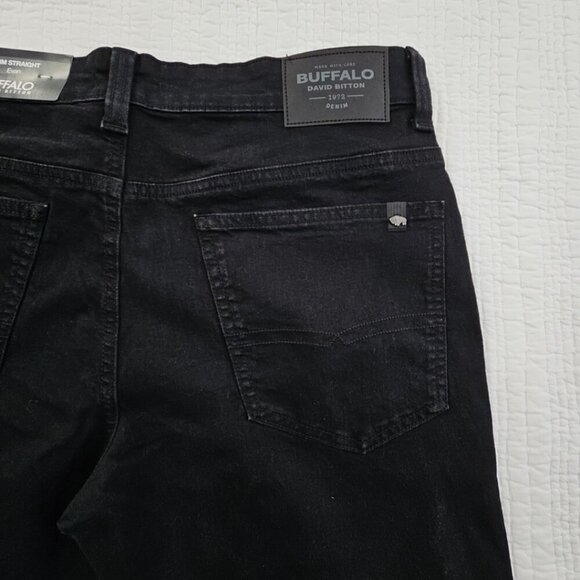 Buffalo David Bitton Evan Jeans Men's 34x32 NEW Black Wash Straight Stretch NWT - Picture 7 of 16
